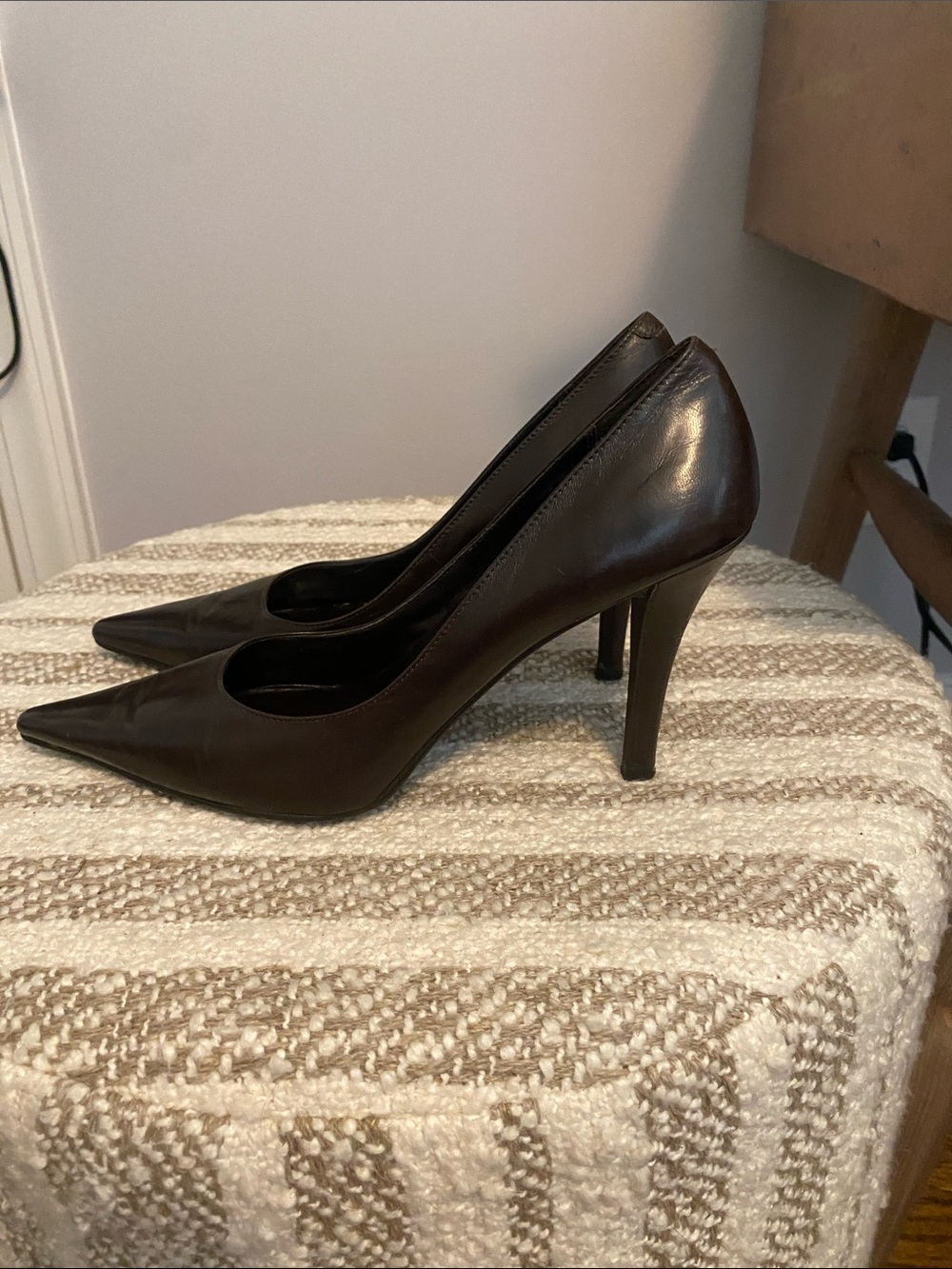 Michael Shannon Dark Brown Pointed-Toe High Heel Pumps